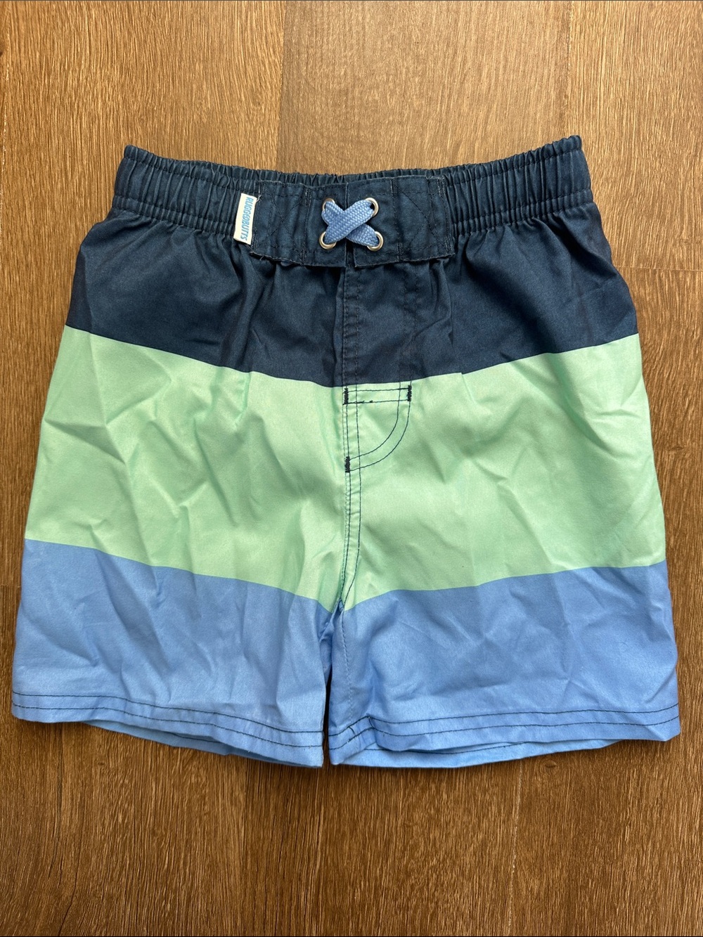 🌊 Rugged Butts Boys’ Colorblock Swim Trunks - Navy, Green, Blue | Size 4T